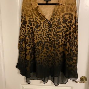 Long sleeve sheer blouse